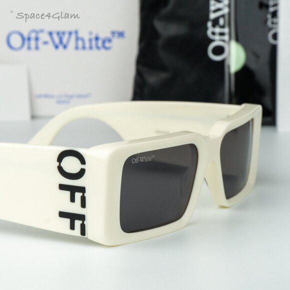 Off-White Women Sunglasses White Grey Square OERI097 MILANO 0107 NEW AUTHENTIC - Picture 4 of 10